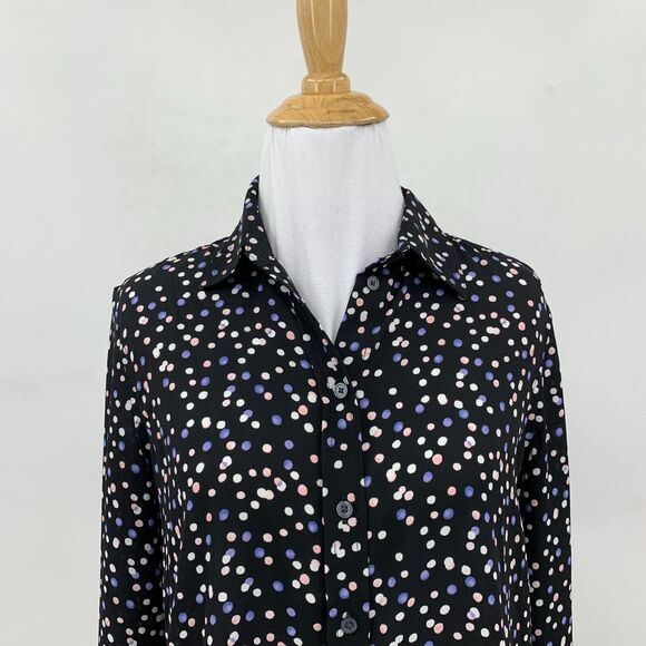 Banana Republic Dillon Classic Fit Shirt Womens XS Extra Small Dot Print Button - Picture 4 of 11